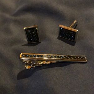 Tie clip and cuff links